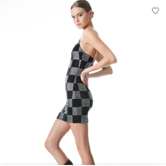 alice and olivia nelle mini dress ALICE + OLIVIA Nelle Fitted Vegan-Leather Mini Dress